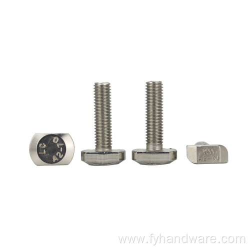 Square head bolts with short dog point